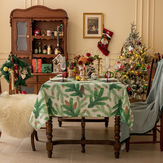 Christmas Pine Cone Print Tablecloth - image 0