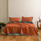 Ginkgo Biloba Organic Cotton Quilt - Orange - Quilt with 2PCS Pillowcases - Cal King - image 12