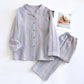 Striped Cotton Gauze Loungewear Set - Purple - XL - image 8
