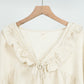 Beige Ruffle Cotton Short Sleeve Nightdress - image 4