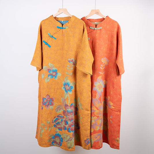 Vintage Peach Blossom Cotton Gauze Nightdress - image 1