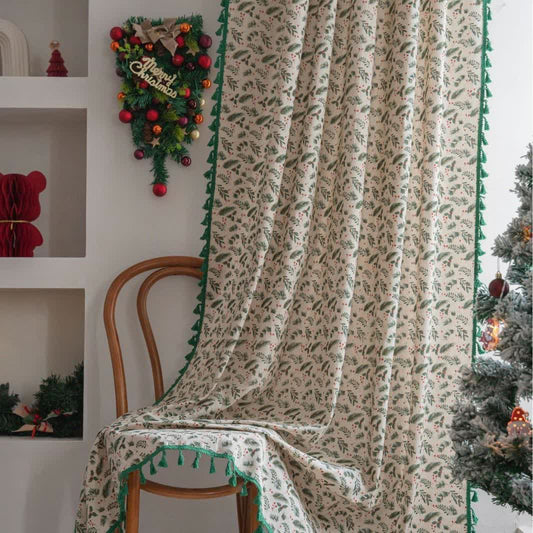 Pine Needle Berry Light Filtering Curtain - Rod Pocket - 59" x 102" - image 1