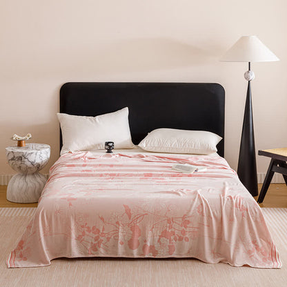 Rustic Floral Print Cooling Sheet Bedspread - Pink - Queen - image 1