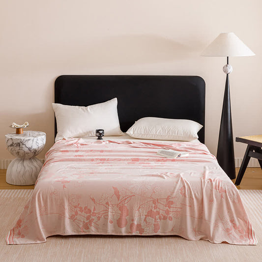 Rustic Floral Print Cooling Sheet Bedspread - Pink - Queen - image 1