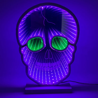 Halloween Skull Infinity Lights with Stand - 2PCS - 2"W x 6"L x 9"H - image 6