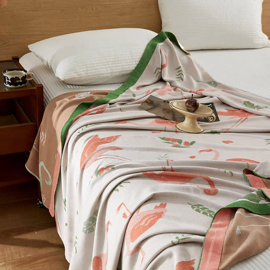 Flamingo Print Cooling Sheet Bedspread - image 2