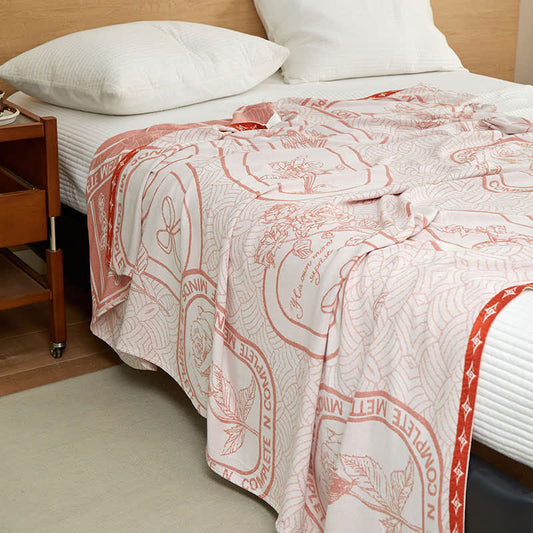 Elegant Floral Cooling Sheet Bedspread - Red - Queen - image 1