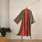 Large Ginkgo Leaf Cotton Kimono Robe - Green & Orange - XL - image 11