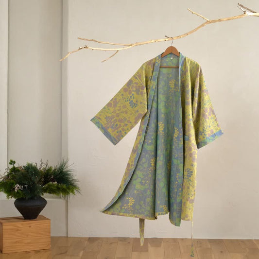 Lotus Organic Cotton Gauze Kimono Robe - Yellow - XL - image 1