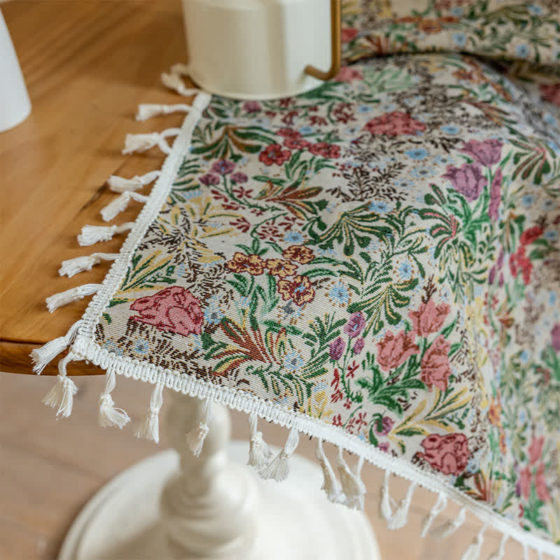 Painterly Vintage Floral Tassel Curtain - image 7