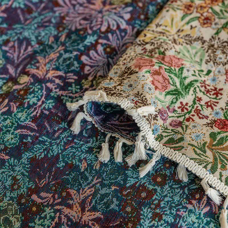 Painterly Vintage Floral Tassel Curtain - image 8