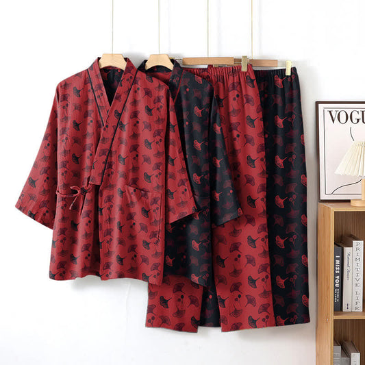 Ginkgo Organic Cotton Kimono Loungewear Set - image 1