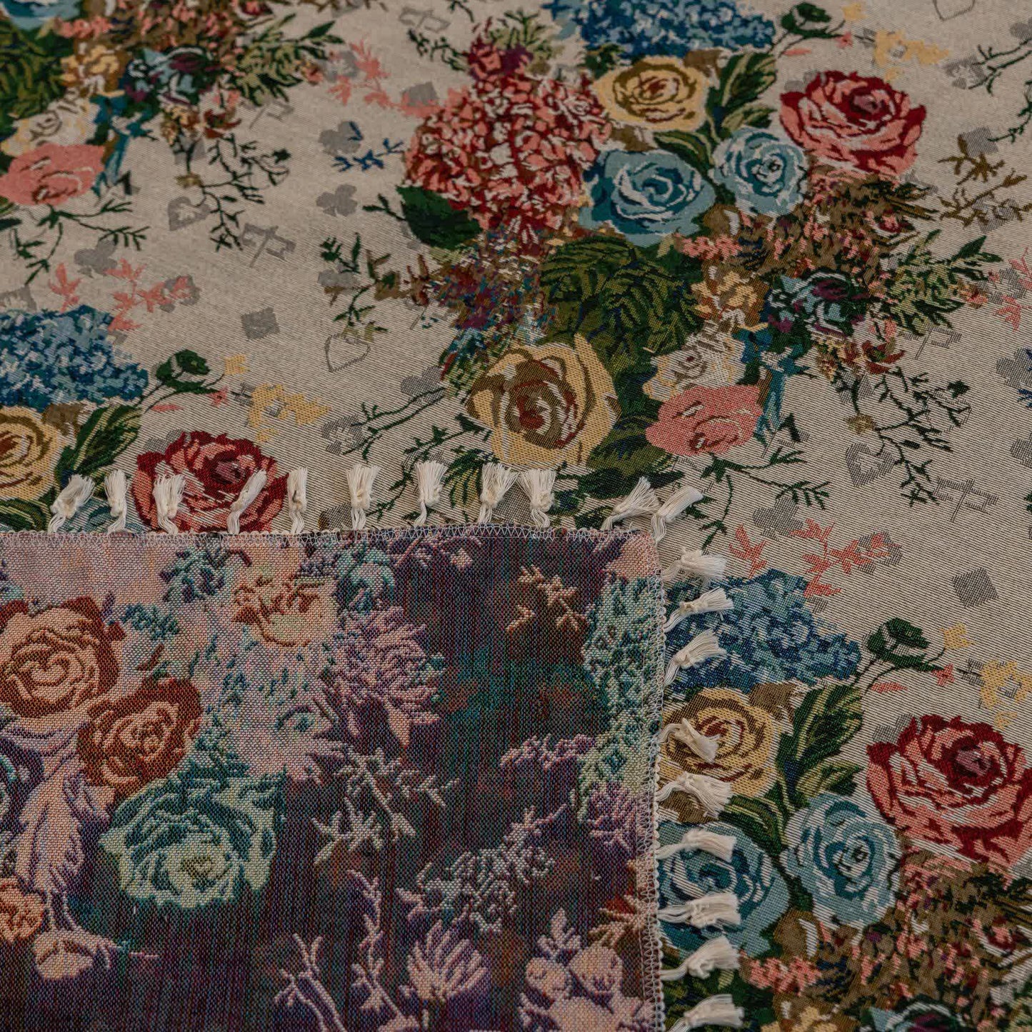 Retro Colorful Rose Tassel Curtain - image 9