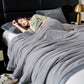 Minimalist Style Solid Color Blanket - Dark Grey - King - image 9
