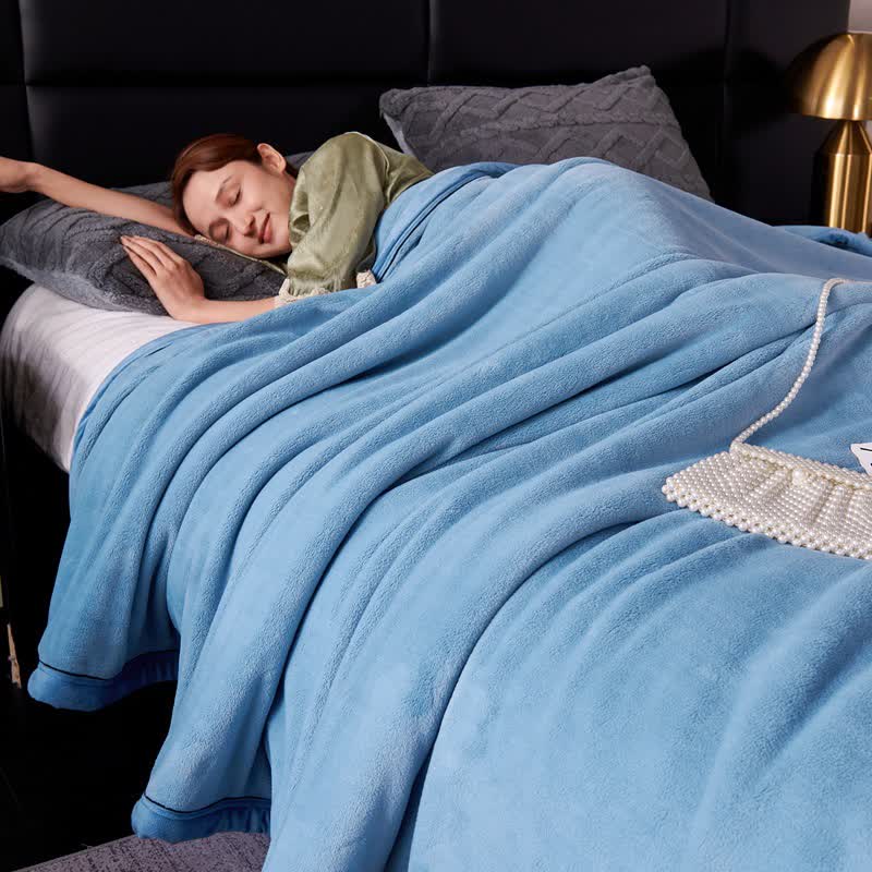 Minimalist Style Solid Color Blanket - Lake Blue - King - image 18