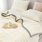 Solid Color Striped Plush Throw Blanket - image 5
