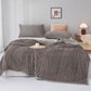 Solid Color Striped Plush Throw Blanket - Dark Grey - Queen - image 18