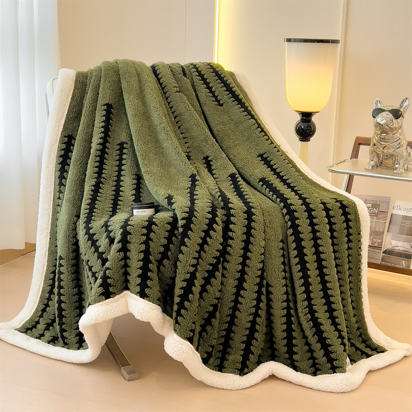 Geometric Print Jacquard Throw Blanket - image 17