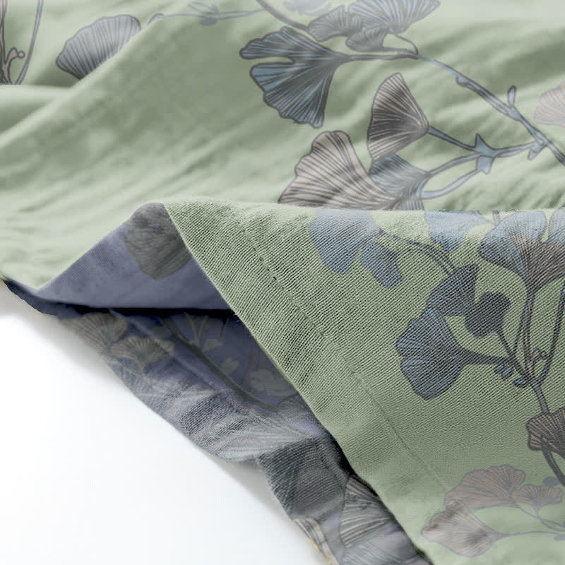 Ginkgo Leaf Organic Cotton Kimono Loungewear - image 8