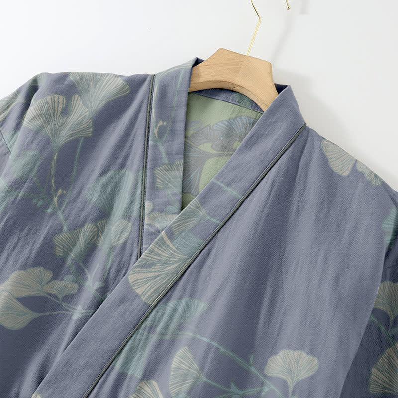 Ginkgo Leaf Organic Cotton Kimono Loungewear - image 6