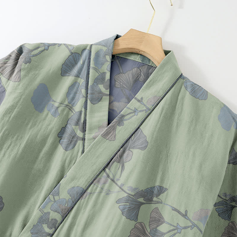 Ginkgo Leaf Organic Cotton Kimono Loungewear - image 3