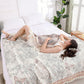 Pastel Floral Cotton Gauze Tassel Quilt - Brown - Queen - image 5