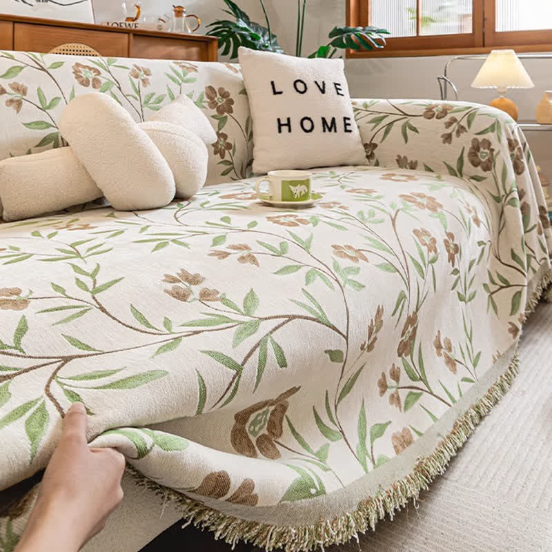 Gesang Flower Tassel Sofa Throw Blanket - image 3