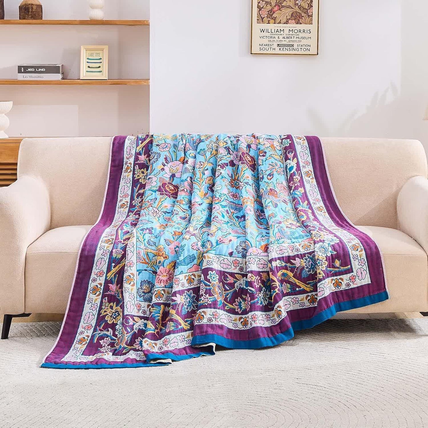 Floral Frame Muslin Cotton Gauze Quilt - image 4