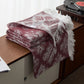Retro Pattern Reversible Cotton Tassel Quilt - Wine - Queen - image 4