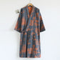 Unisex Landscape Cotton Gauze Bathrobe - Gray Blue - XL - image 11