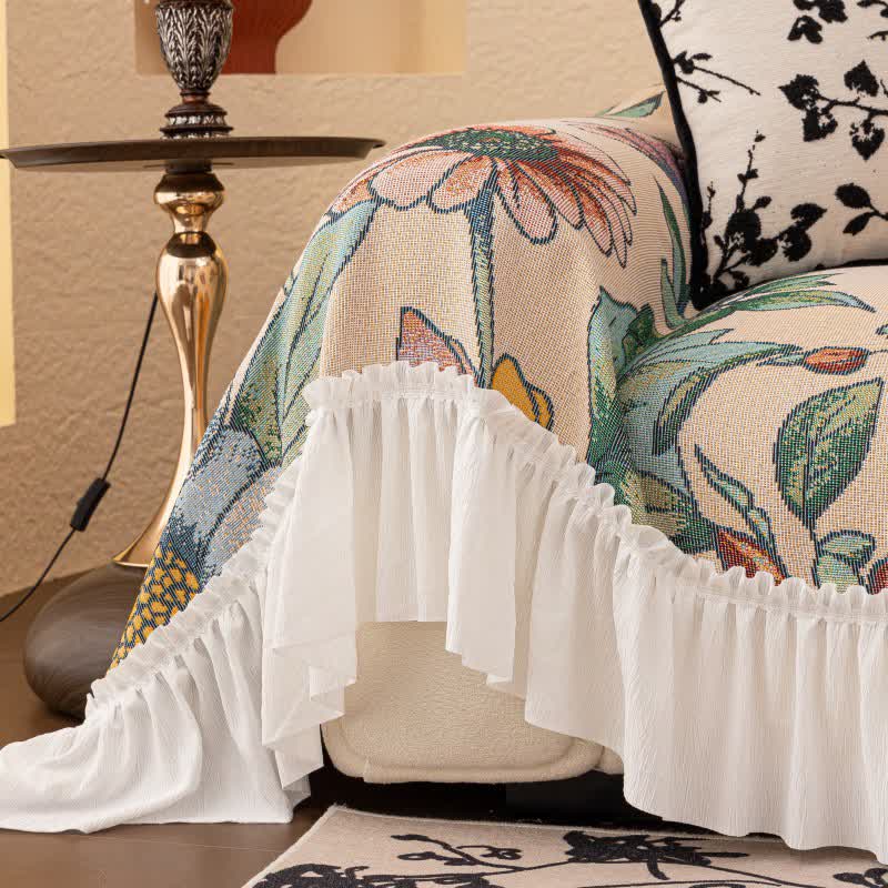 Branch Floral Ruffled Sofa Throw Blanket - image 6