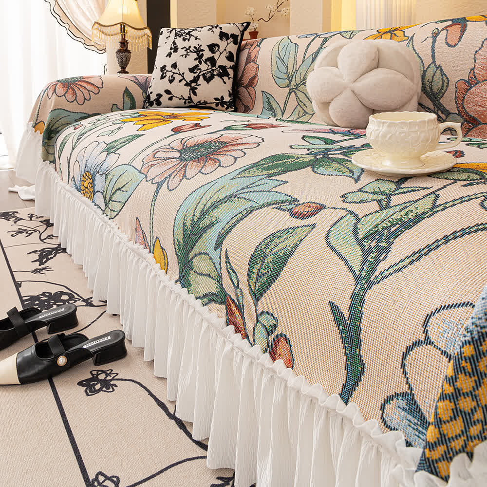 Branch Floral Ruffled Sofa Throw Blanket - image 4