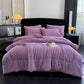 Solid Color Textured Warm Blanket - Purple - 2PCS Pillowcases - 19" x 29" - image 18