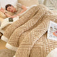 Plush Floral Sherpa Fleece Warm Blanket - Caramel - Queen - image 11