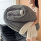 Textured Waffle Sherpa Throw Blanket - Dark Grey - Queen - image 15