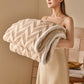 Modern Chevron Jacquard Warm Blanket - Light Brown - Queen - image 19