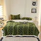 Striped Diamond Jacquard Warm Blanket - Green - Queen - image 15