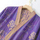 Two-Tone Peony Cotton Gauze Kimono Robe - image 3