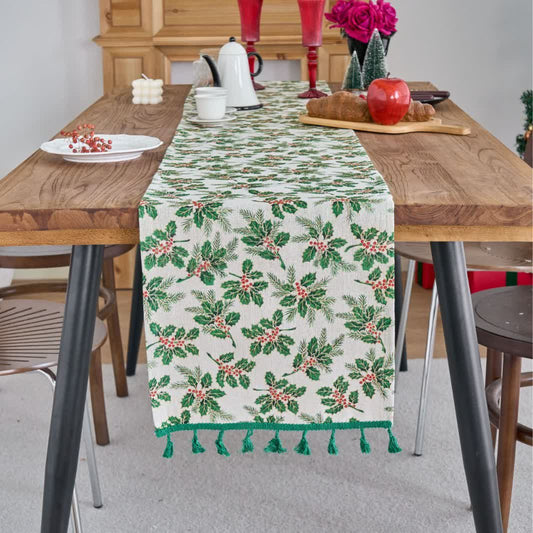 Christmas Holly Leaf Table Runner - image 1
