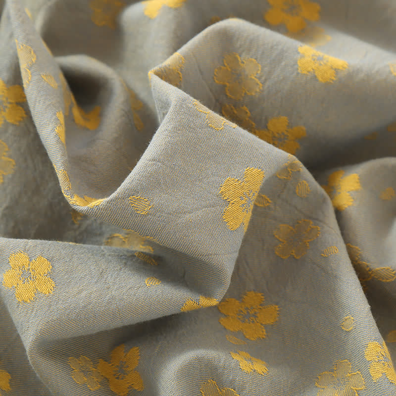 Oriental Flower Jacquard Cotton Gauze  Pajamas - image 2