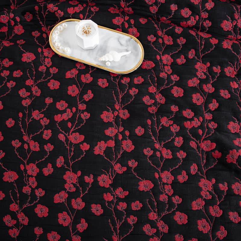 Pastoral Floral Cotton Gauze Jacquard Reversible Quilt - image 16