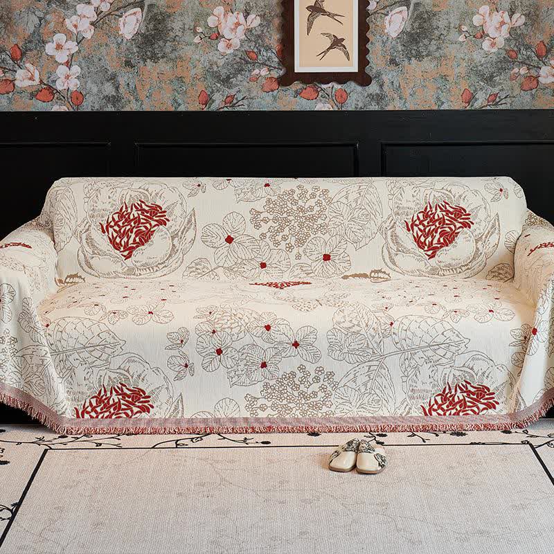 Rustic Floral Reversible Sofa Throw Blanket - image 5