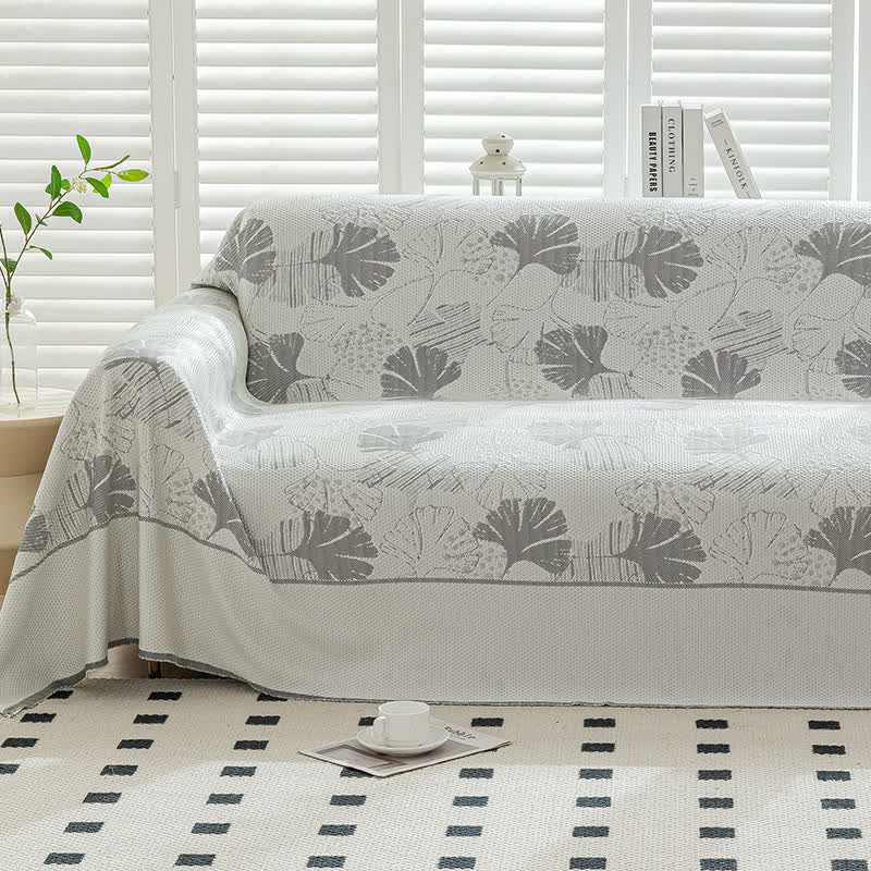 Ginkgo Leaf Ice Silk Sofa Protector - image 1