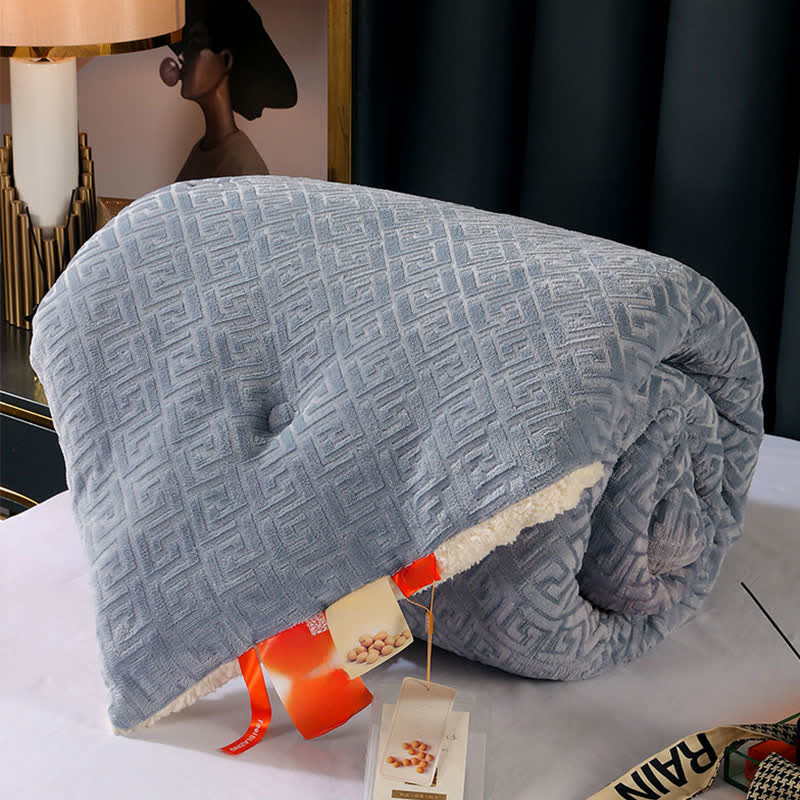 Geometric Embossed Sherpa Throw Blanket - image 9