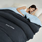 Deep Sleep Letter Printed Comforter - Dark Grey & Sky Blue - King - image 18