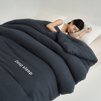 Deep Sleep Letter Printed Comforter - Dark Grey - King - image 2