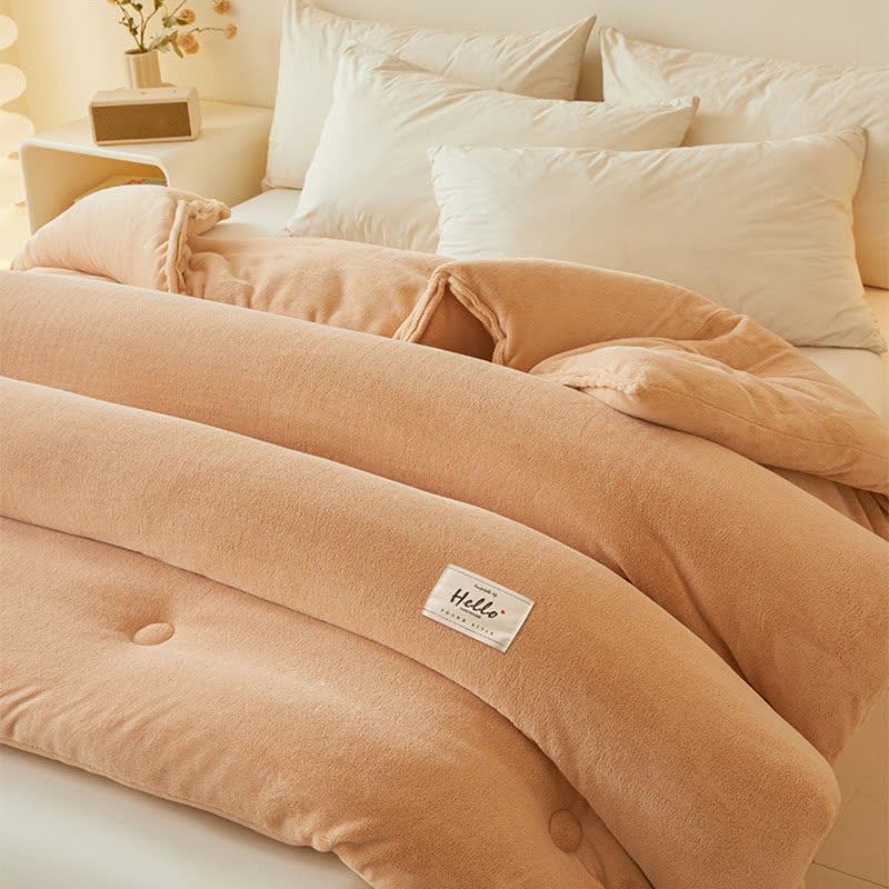 Simple Solid Color Warm Plush Blanket - image 7