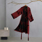 Large Ginkgo Leaf Cotton Kimono Robe - Red & Black - 2XL - image 16