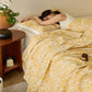Soft Style Floral Cotton Gauze Quilt - Quilt with 2pcs Pillowcases - Yellow - Queen - image 14