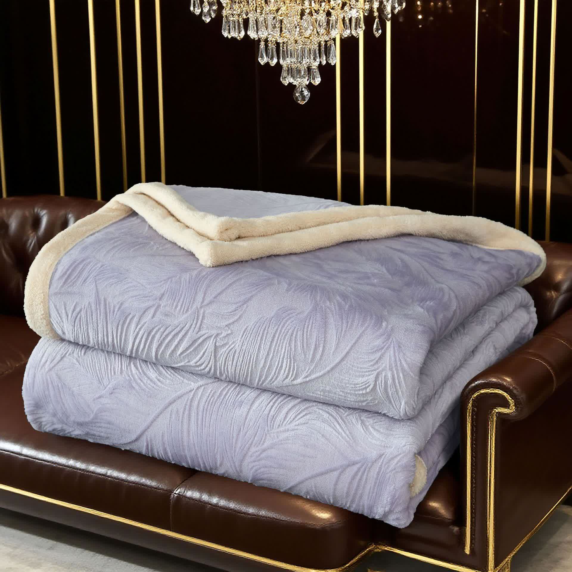 Leaf Textured Warm Throw Blanket - image 10